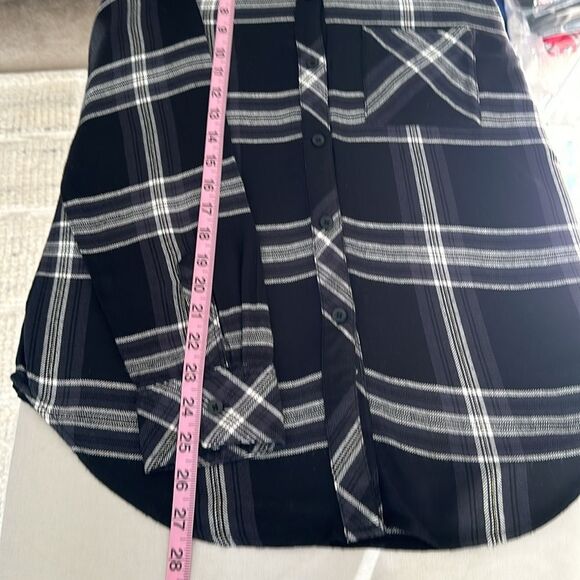 Rails Women's Hunter Mixed Plaid Button-Up Shirt, Black Storm Parchment Size S - Picture 8 of 9